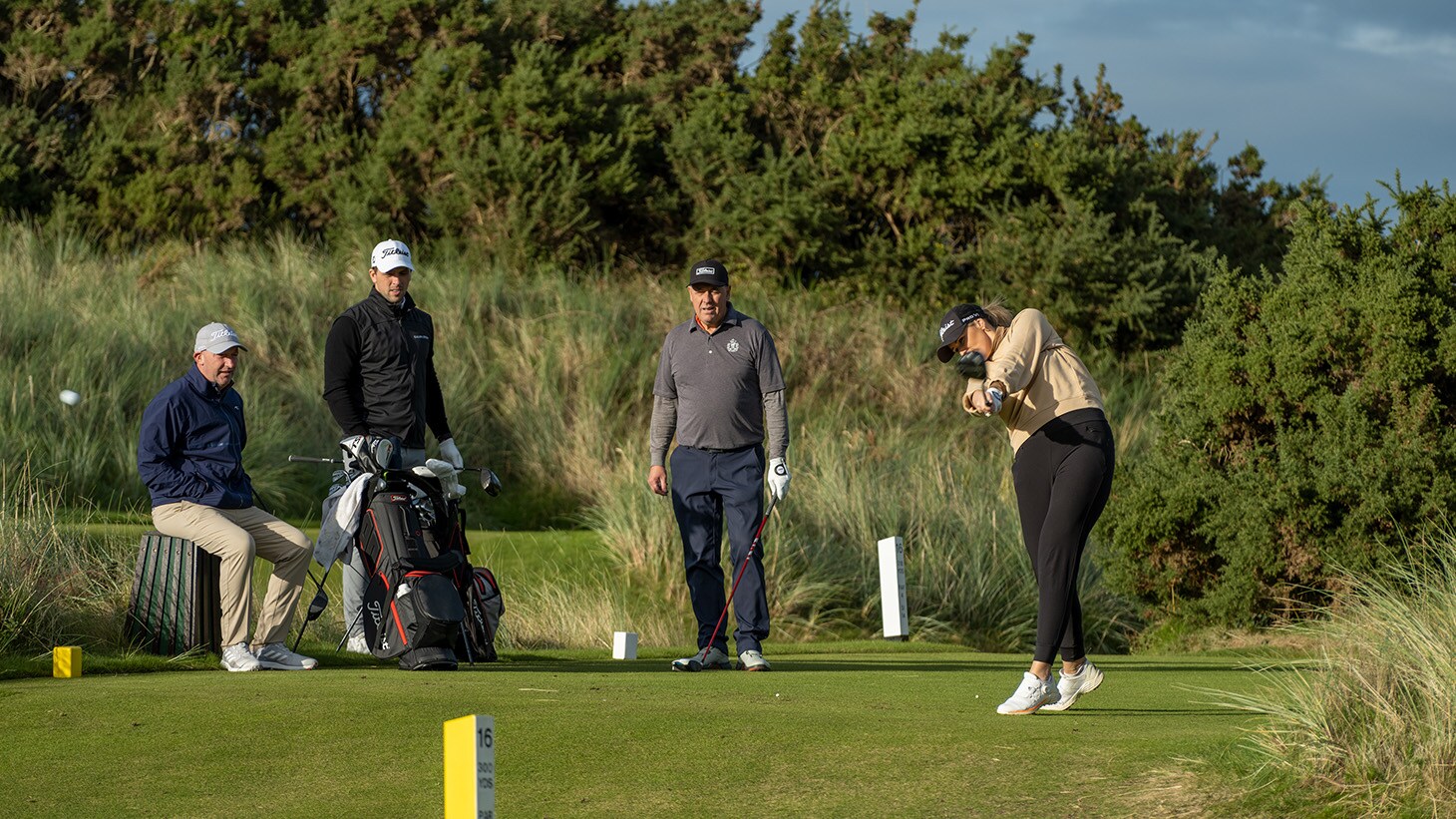 Olivia on the 16th tee.