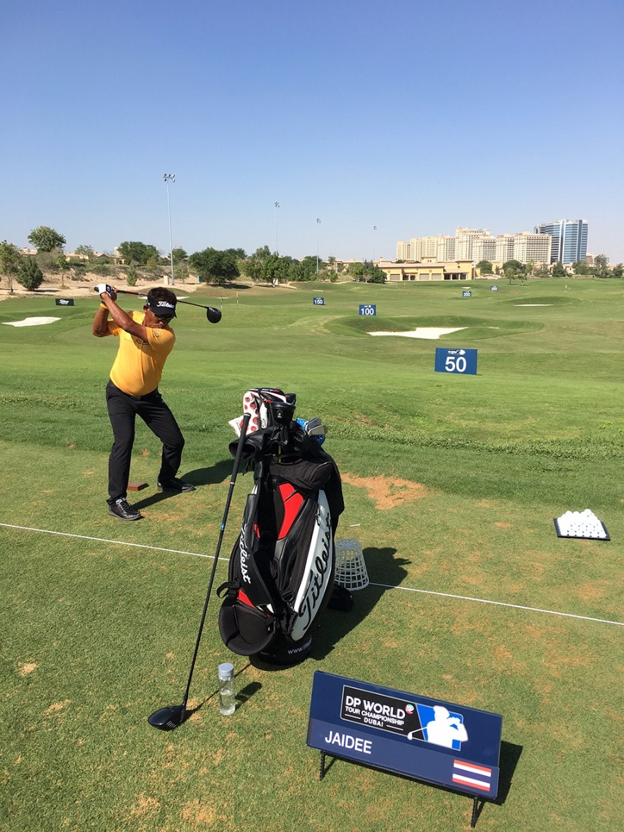 Thongchai is playing with a new driver shaft this...