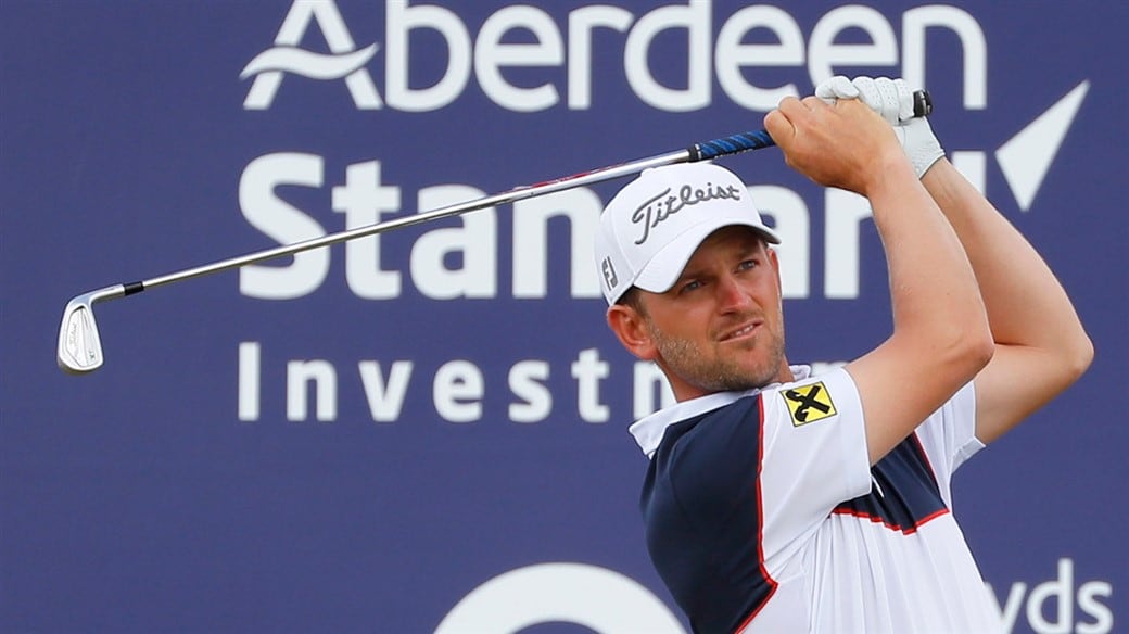 Bernd Wiesberger tees off on a par-3 at the 2019 Scottish Open with a Titleist 718 CB 6-iron.