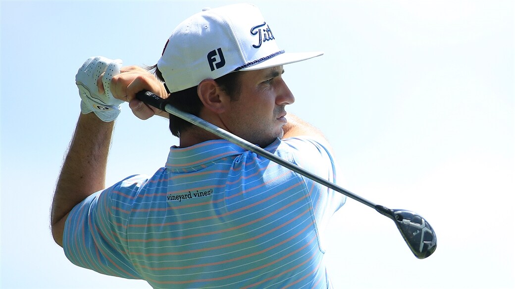 J.T. Poston tees off with the new TS3 hybrid during his win at the 2019 Wyndham Championship